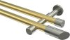 10193426-XX3839 Gardinenstange Messing-Optik / Edelstahl-Optik 20 mm Ø 2-läufig PRESTIGE - Verano (ohne Ringe)