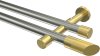 10193426-XX3938 Gardinenstange Edelstahl-Optik / Messing-Optik 20 mm Ø 2-läufig PRESTIGE - Verano (ohne Ringe)