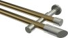 10193426-XX9539 Gardinenstange Metall 20 mm Ø 2-läufig PRESTIGE - Verano Messing Antik / Edelstahl-Optik (ohne Ringe)