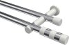 10193512-101232 Gardinenstange Metall 20 mm Ø 2-läufig PLATON - Mavell Chrom / Weiß (ohne Ringe)