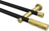10193512-XX2938 Gardinenstange Metall 20 mm Ø 2-läufig PLATON - Mavell Schwarz / Messing-Optik (ohne Ringe)