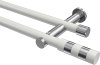 10193512-XX3212 Gardinenstange Metall 20 mm Ø 2-läufig PLATON - Mavell Weiß / Chrom (ohne Ringe)