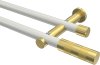 10193512-XX3238 Gardinenstange Metall 20 mm Ø 2-läufig PLATON - Mavell Weiß / Messing-Optik (ohne Ringe)