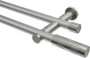10193512-XX3339 Gardinenstange Metall 20 mm Ø 2-läufig PLATON - Mavell Silbergrau / Edelstahl-Optik (ohne Ringe)