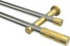 10193512-XX3938 Gardinenstange Edelstahl-Optik / Messing-Optik 20 mm Ø 2-läufig PLATON - Mavell (ohne Ringe)