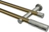 10193512-XX9539 Gardinenstange Metall 20 mm Ø 2-läufig PLATON - Mavell Messing Antik / Edelstahl-Optik (ohne Ringe)