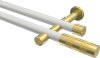 10193526-XX3238 Gardinenstange Metall 20 mm Ø 2-läufig PRESTIGE - Mavell Weiß / Messing-Optik (ohne Ringe)