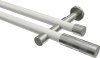 10193526-XX3239 Gardinenstange Metall 20 mm Ø 2-läufig PRESTIGE - Mavell Weiß / Edelstahl-Optik (ohne Ringe)