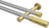 10193526-XX3338 Gardinenstange Metall 20 mm Ø 2-läufig PRESTIGE - Mavell Silbergrau / Messing-Optik (ohne Ringe)