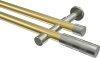 10193526-XX3839 Gardinenstange Messing-Optik / Edelstahl-Optik 20 mm Ø 2-läufig PRESTIGE - Mavell (ohne Ringe)