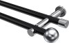 10193612-XX2912 Gardinenstange Metall 20 mm Ø 2-läufig PLATON - Luino Schwarz / Chrom (ohne Ringe)