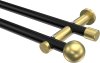 10193612-XX2938 Gardinenstange Metall 20 mm Ø 2-läufig PLATON - Luino Schwarz / Messing-Optik (ohne Ringe)