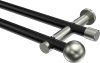 10193612-XX2939 Gardinenstange Metall 20 mm Ø 2-läufig PLATON - Luino Schwarz / Edelstahl-Optik (ohne Ringe)