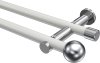 10193612-XX3212 Gardinenstange Metall 20 mm Ø 2-läufig PLATON - Luino Weiß / Chrom (ohne Ringe)