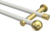 10193612-XX3238 Gardinenstange Metall 20 mm Ø 2-läufig PLATON - Luino Weiß / Messing-Optik (ohne Ringe)