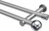 10193612-XX3312 Gardinenstange Metall 20 mm Ø 2-läufig PLATON - Luino Silbergrau / Chrom (ohne Ringe)