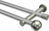10193612-XX3339 Gardinenstange Metall 20 mm Ø 2-läufig PLATON - Luino Silbergrau / Edelstahl-Optik (ohne Ringe)