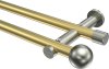 10193612-XX3839 Gardinenstange Messing-Optik / Edelstahl-Optik 20 mm Ø 2-läufig PLATON - Luino (ohne Ringe)