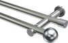 10193612-XX3912 Gardinenstange Metall 20 mm Ø 2-läufig PLATON - Luino Edelstahl-Optik / Chrom (ohne Ringe)