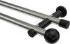 10193612-XX3929 Gardinenstange Metall 20 mm Ø 2-läufig PLATON - Luino Edelstahl-Optik / Schwarz (ohne Ringe)