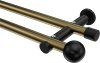 10193612-XX9529 Gardinenstange Metall 20 mm Ø 2-läufig PLATON - Luino Messing Antik / Schwarz (ohne Ringe)