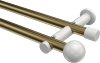 10193612-XX9532 Gardinenstange Metall 20 mm Ø 2-läufig PLATON - Luino Messing Antik / Weiß (ohne Ringe)