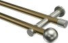 10193612-XX9539 Gardinenstange Metall 20 mm Ø 2-läufig PLATON - Luino Messing Antik / Edelstahl-Optik (ohne Ringe)