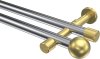 10193626-XX1238 Gardinenstange Metall 20 mm Ø 2-läufig PRESTIGE - Luino Chrom / Messing-Optik (ohne Ringe)