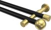 10193626-XX2938 Gardinenstange Metall 20 mm Ø 2-läufig PRESTIGE - Luino Schwarz / Messing-Optik (ohne Ringe)
