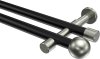 10193626-XX2939 Gardinenstange Metall 20 mm Ø 2-läufig PRESTIGE - Luino Schwarz / Edelstahl-Optik (ohne Ringe)