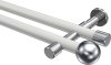 10193626-103212 Gardinenstange Metall 20 mm Ø 2-läufig PRESTIGE - Luino Weiß / Chrom (ohne Ringe)