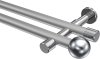 10193626-103312 Gardinenstange Metall 20 mm Ø 2-läufig PRESTIGE - Luino Silbergrau / Chrom (ohne Ringe)