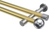 10193626-XX3812 Gardinenstange Metall 20 mm Ø 2-läufig PRESTIGE - Luino Messing-Optik / Chrom (ohne Ringe)