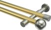 10193626-XX3839 Gardinenstange Messing-Optik / Edelstahl-Optik 20 mm Ø 2-läufig PRESTIGE - Luino (ohne Ringe)