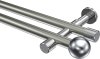 10193626-XX3912 Gardinenstange Metall 20 mm Ø 2-läufig PRESTIGE - Luino Edelstahl-Optik / Chrom (ohne Ringe)
