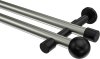 10193626-103929 Gardinenstange Metall 20 mm Ø 2-läufig PRESTIGE - Luino Edelstahl-Optik / Schwarz (ohne Ringe)