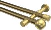 10193626-XX9538 Gardinenstange Metall 20 mm Ø 2-läufig PRESTIGE - Luino Messing Antik / Messing-Optik (ohne Ringe)