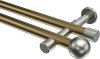 10193626-109539 Gardinenstange Metall 20 mm Ø 2-läufig PRESTIGE - Luino Messing Antik / Edelstahl-Optik (ohne Ringe)