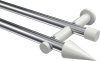 10193712-XX1232 Gardinenstange Metall 20 mm Ø 2-läufig PLATON - Savio Chrom / Weiß (ohne Ringe)