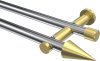 10193712-XX1238 Gardinenstange Metall 20 mm Ø 2-läufig PLATON - Savio Chrom / Messing-Optik (ohne Ringe)
