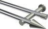 10193712-XX1239 Gardinenstange Metall 20 mm Ø 2-läufig PLATON - Savio Chrom / Edelstahl-Optik (ohne Ringe)