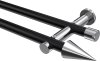 10193712-102912 Gardinenstange Metall 20 mm Ø 2-läufig PLATON - Savio Schwarz / Chrom (ohne Ringe)