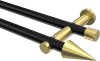 10193712-XX2938 Gardinenstange Metall 20 mm Ø 2-läufig PLATON - Savio Schwarz / Messing-Optik (ohne Ringe)