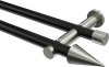 10193712-XX2939 Gardinenstange Metall 20 mm Ø 2-läufig PLATON - Savio Schwarz / Edelstahl-Optik (ohne Ringe)