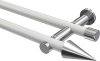 10193712-103212 Gardinenstange Metall 20 mm Ø 2-läufig PLATON - Savio Weiß / Chrom (ohne Ringe)