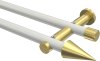 10193712-XX3238 Gardinenstange Metall 20 mm Ø 2-läufig PLATON - Savio Weiß / Messing-Optik (ohne Ringe)