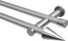 10193712-XX3312 Gardinenstange Metall 20 mm Ø 2-läufig PLATON - Savio Silbergrau / Chrom (ohne Ringe)