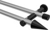 10193712-XX3329 Gardinenstange Metall 20 mm Ø 2-läufig PLATON - Savio Silbergrau / Schwarz (ohne Ringe)
