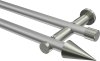 10193712-XX3339 Gardinenstange Metall 20 mm Ø 2-läufig PLATON - Savio Silbergrau / Edelstahl-Optik (ohne Ringe)