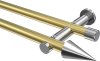 10193712-XX3812 Gardinenstange Metall 20 mm Ø 2-läufig PLATON - Savio Messing-Optik / Chrom (ohne Ringe)